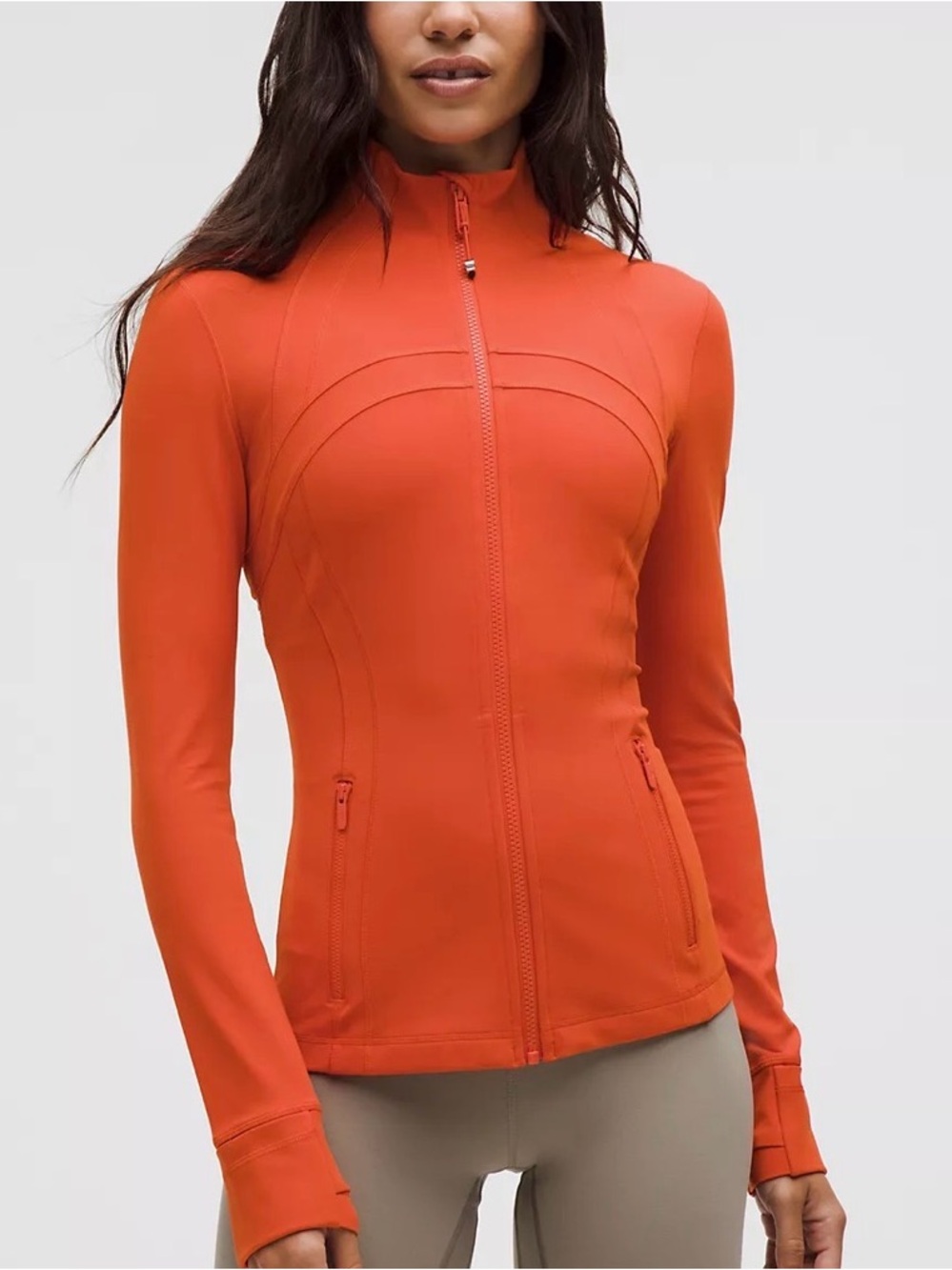Lululemon Define Orange Zip-Front Jacket size 2